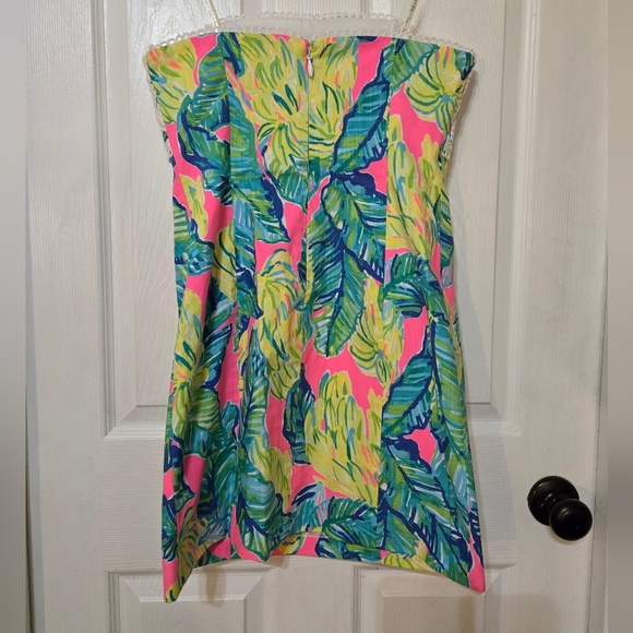 Lilly Pulitzer Strapless Dress - White, Pink, Green - Picture 3 of 4